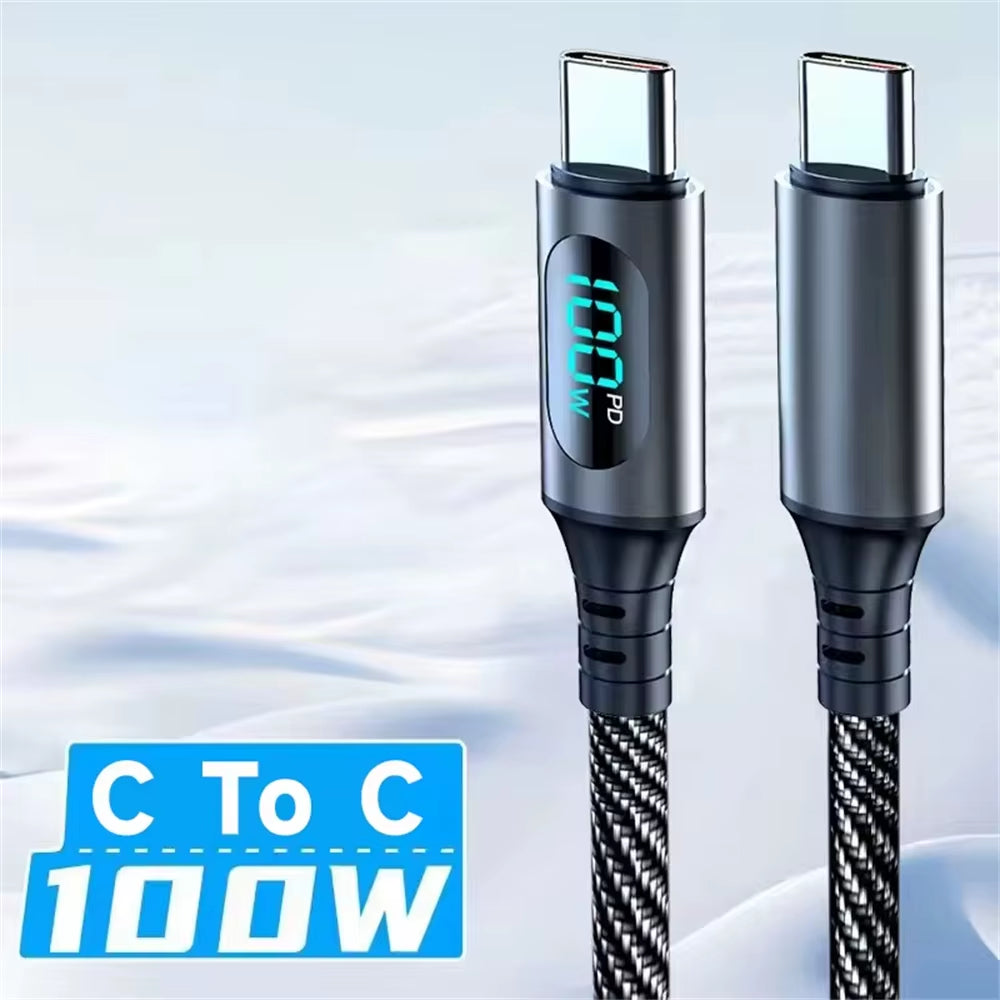 Experience Lightning-Fast Charging with Our 6A 120W USB A to Type C Super Fast Charge Cable - Perfect for Xiaomi, POCO, and Samsung Devices with LED Digital Display!