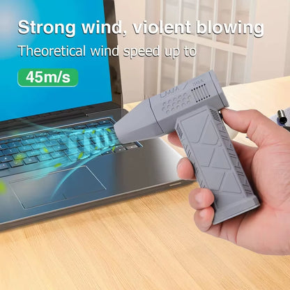 Revolutionize Your Cleaning with the 130000RPM Mini Turbo Jet Fan Electric Air Duster - Adjustable Wind Speed & Rechargeable with Light!